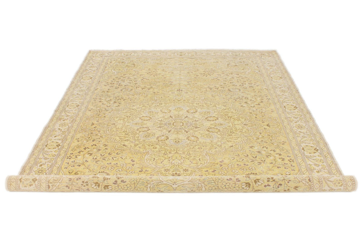 6x10 Yellow and Brown Turkish Traditional Rug