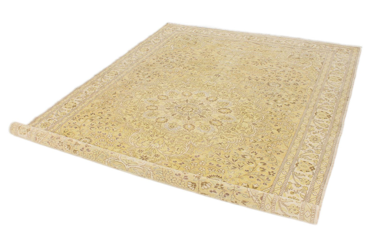 6x10 Yellow and Brown Turkish Traditional Rug