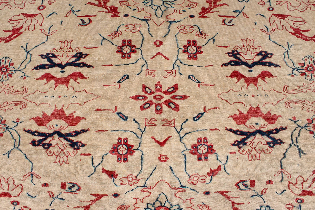 10x12 White and Rust Turkish Oushak Rug