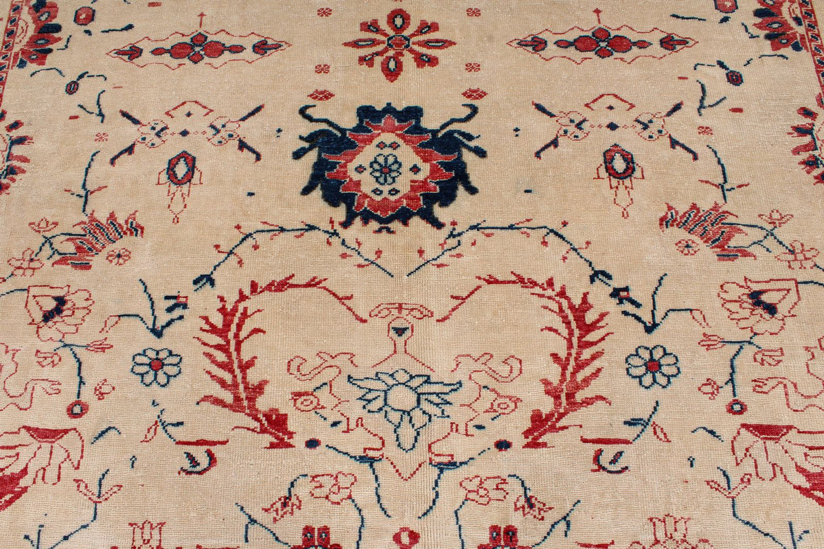 10x12 White and Rust Turkish Oushak Rug