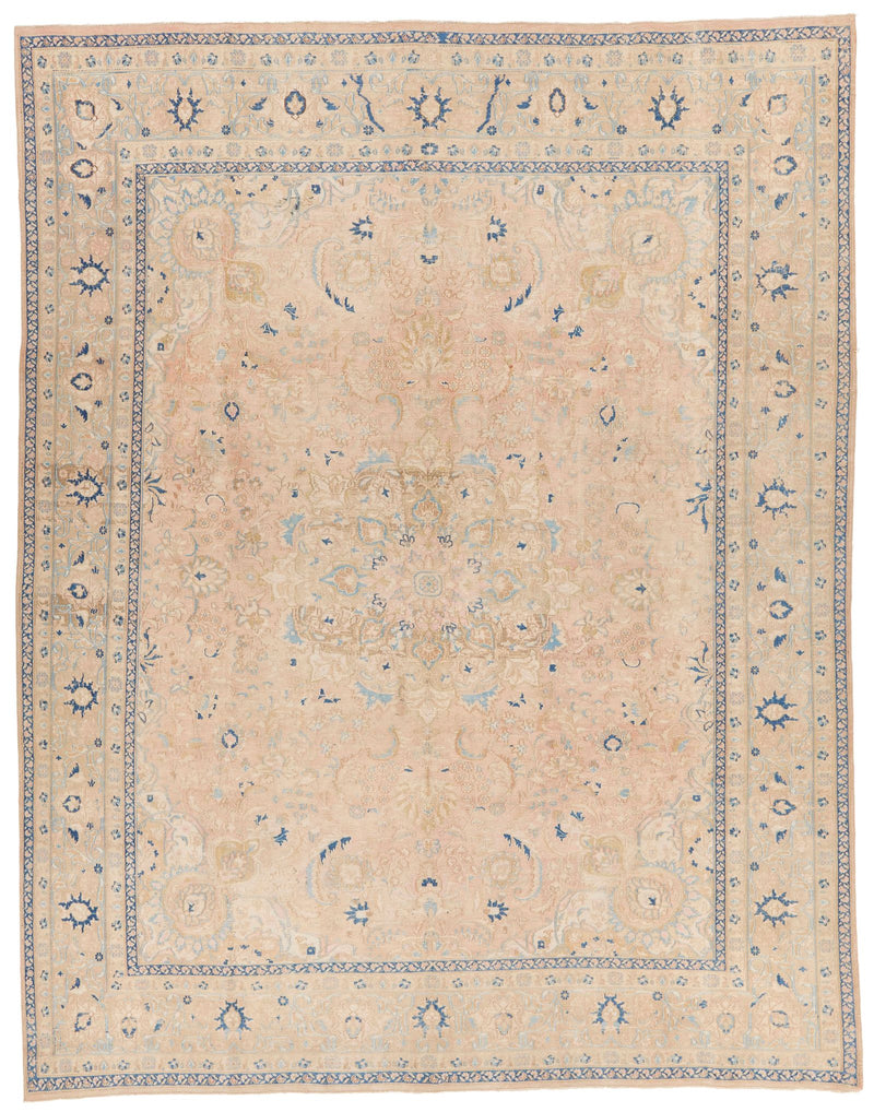 9x12 Beige and Blue Persian Traditional Rug