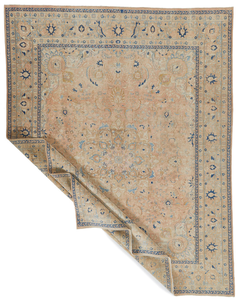 9x12 Beige and Blue Persian Traditional Rug