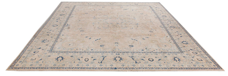 9x12 Beige and Blue Persian Traditional Rug