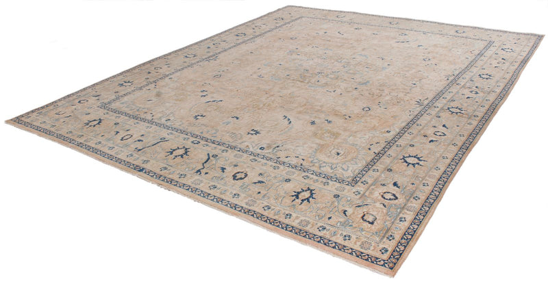 9x12 Beige and Blue Persian Traditional Rug