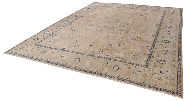 9x12 Beige and Blue Persian Traditional Rug