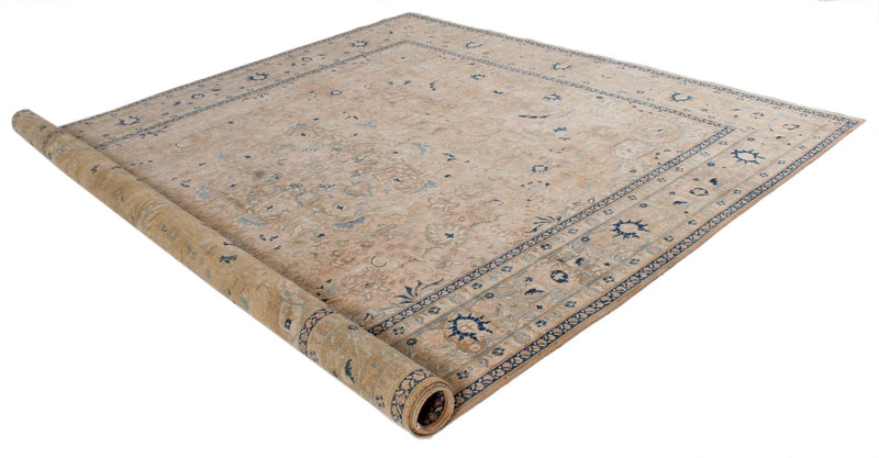 9x12 Beige and Blue Persian Traditional Rug