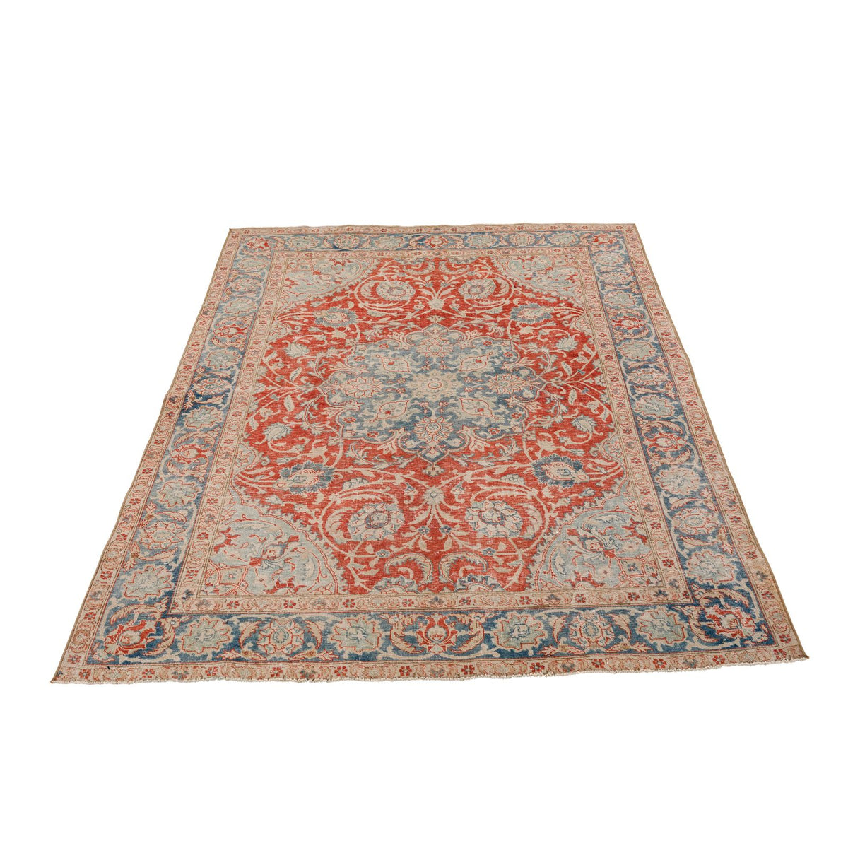 5x6 Red and Blue Persian Traditional Rug