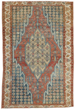 4x6 Red and Blue Persian Tribal Rug