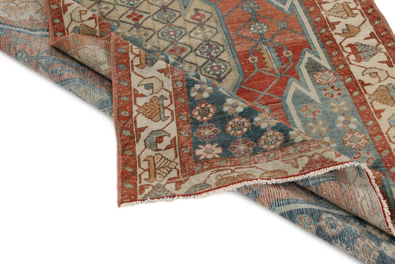 4x6 Red and Blue Persian Tribal Rug