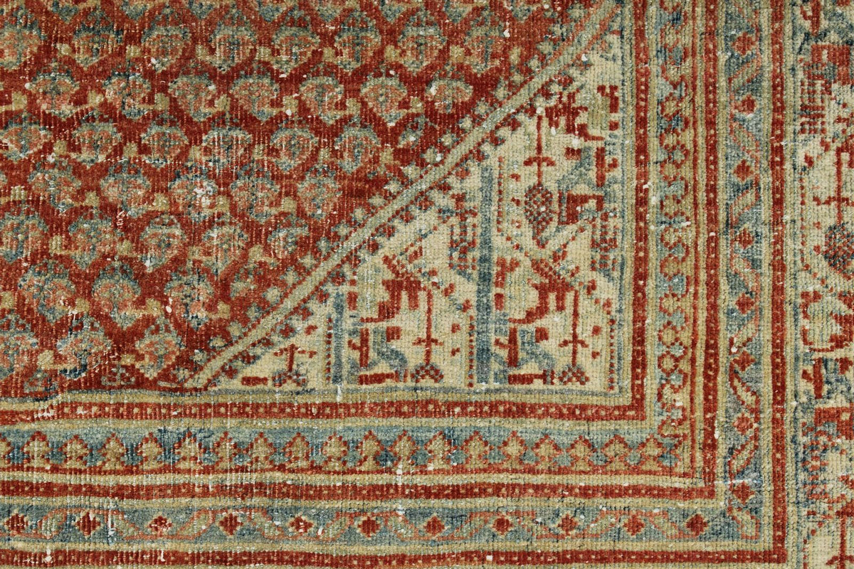 4x6 Red and Beige Persian Tribal Rug