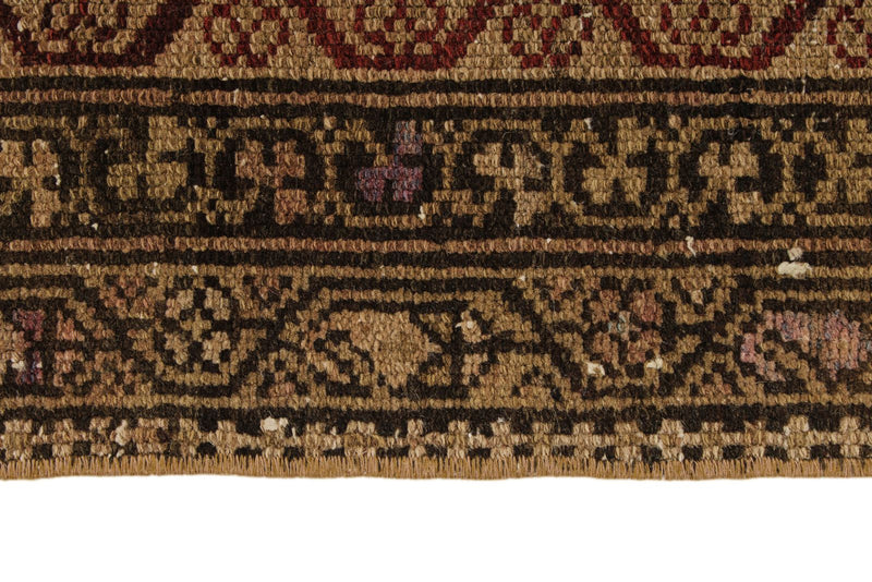 5x12 Brown and Beige Persian Tribal Rug