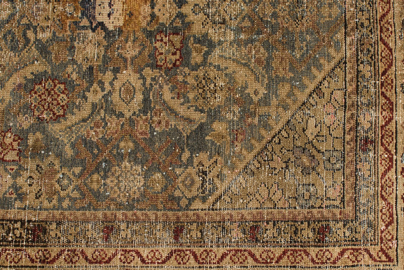 5x12 Brown and Beige Persian Tribal Rug