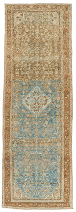 3x10 Beige and Brown Persian Tribal Runner