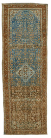 3x10 Beige and Brown Persian Tribal Runner