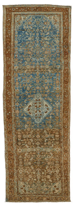 3x10 Beige and Brown Persian Tribal Runner