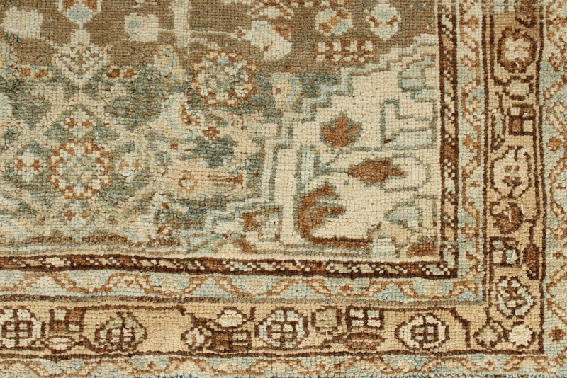 3x10 Beige and Brown Persian Tribal Runner