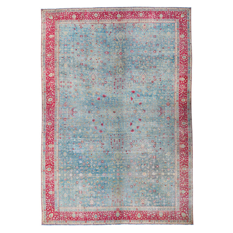 12x18 Blue and Pink Persian Traditional Rug