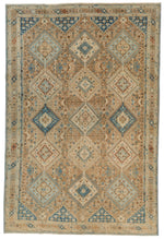 7x10 Brown and Beige Persian Traditional Rug