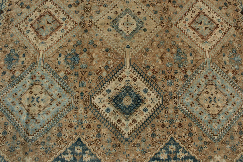 7x10 Brown and Beige Persian Traditional Rug