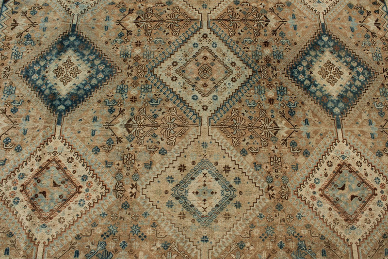 7x10 Brown and Beige Persian Traditional Rug