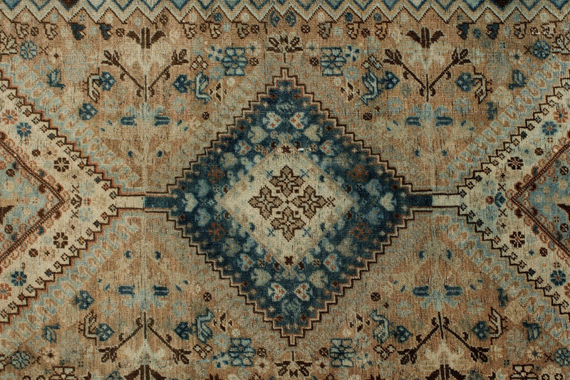 7x10 Brown and Beige Persian Traditional Rug