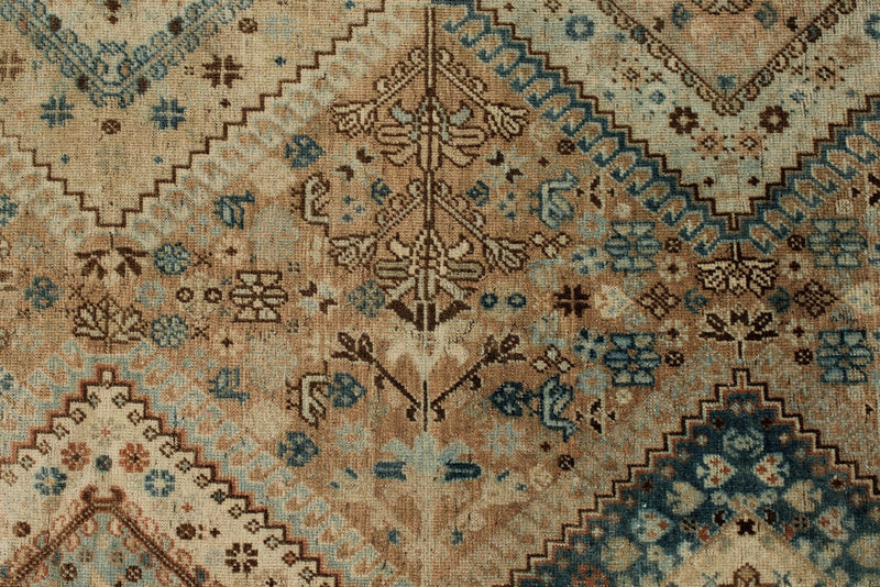 7x10 Brown and Beige Persian Traditional Rug