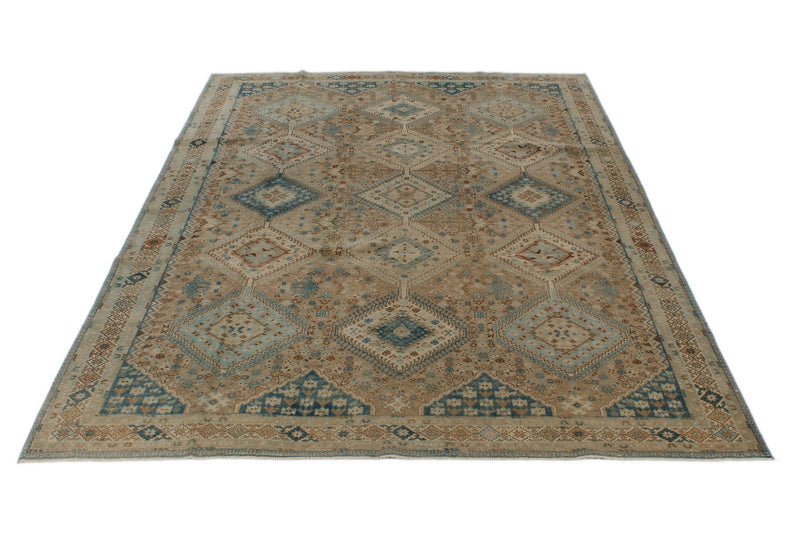 7x10 Brown and Beige Persian Traditional Rug