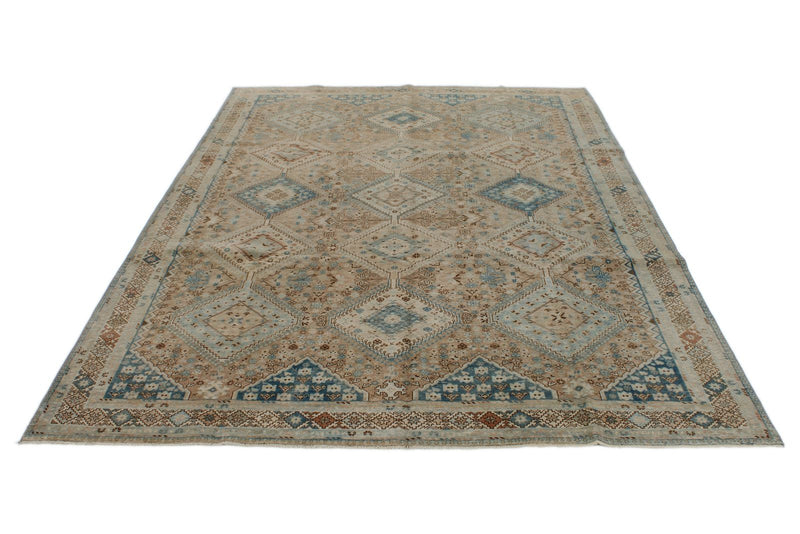 7x10 Brown and Beige Persian Traditional Rug