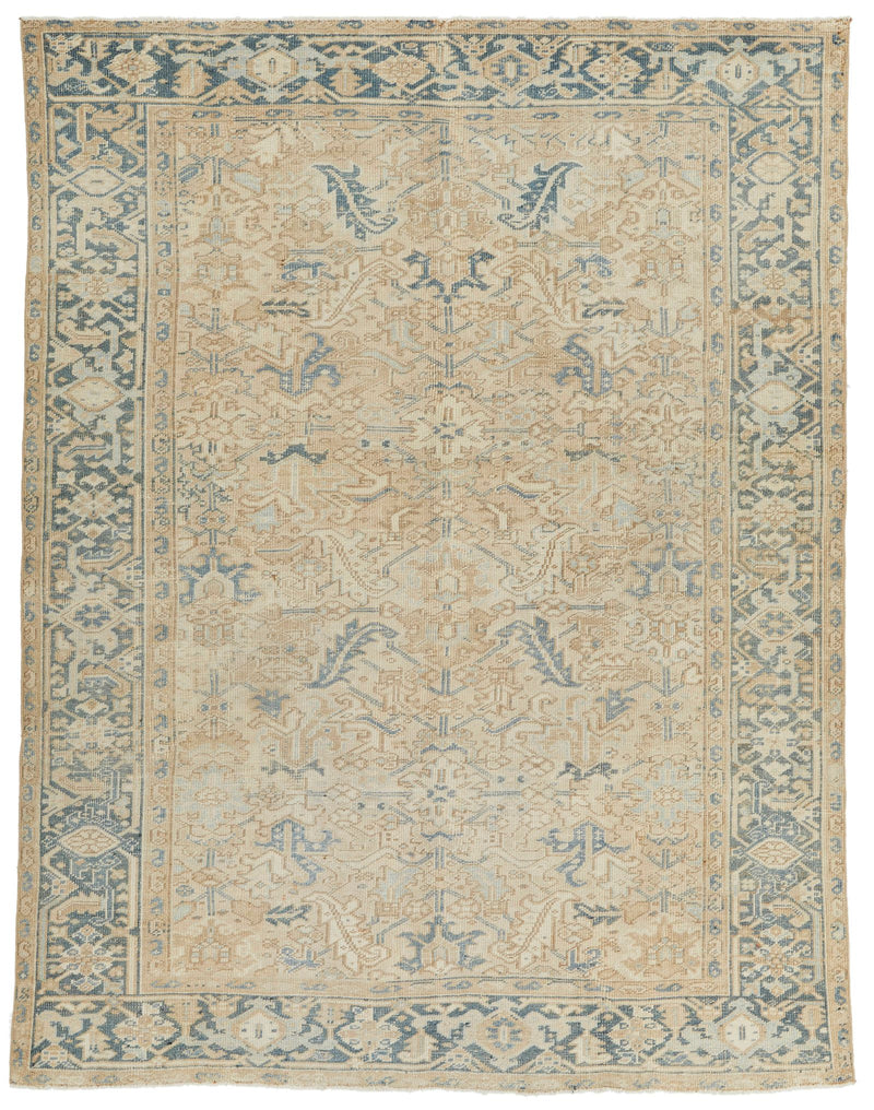 7x9 Beige and Brown Persian Rug