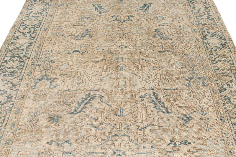 7x9 Beige and Brown Persian Rug