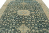 9x13 Blue and Beige Turkish Tribal Rug