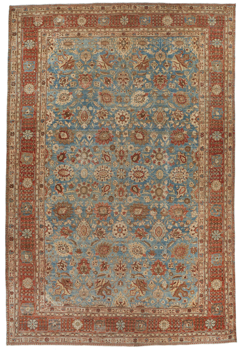 11x17 Red and Blue Persian Traditional Rug