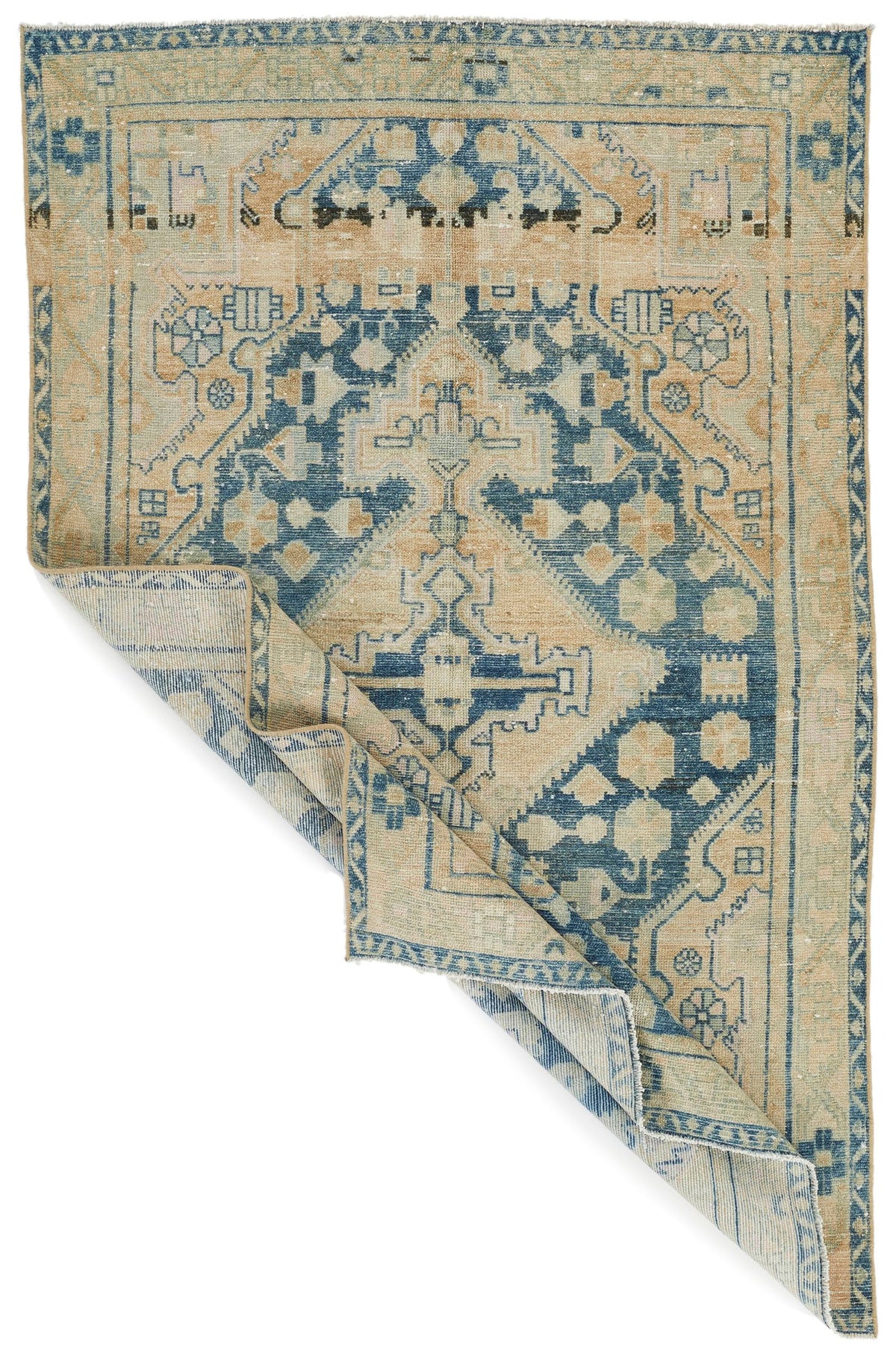 4x6 Blue and Beige Persian Traditional Rug