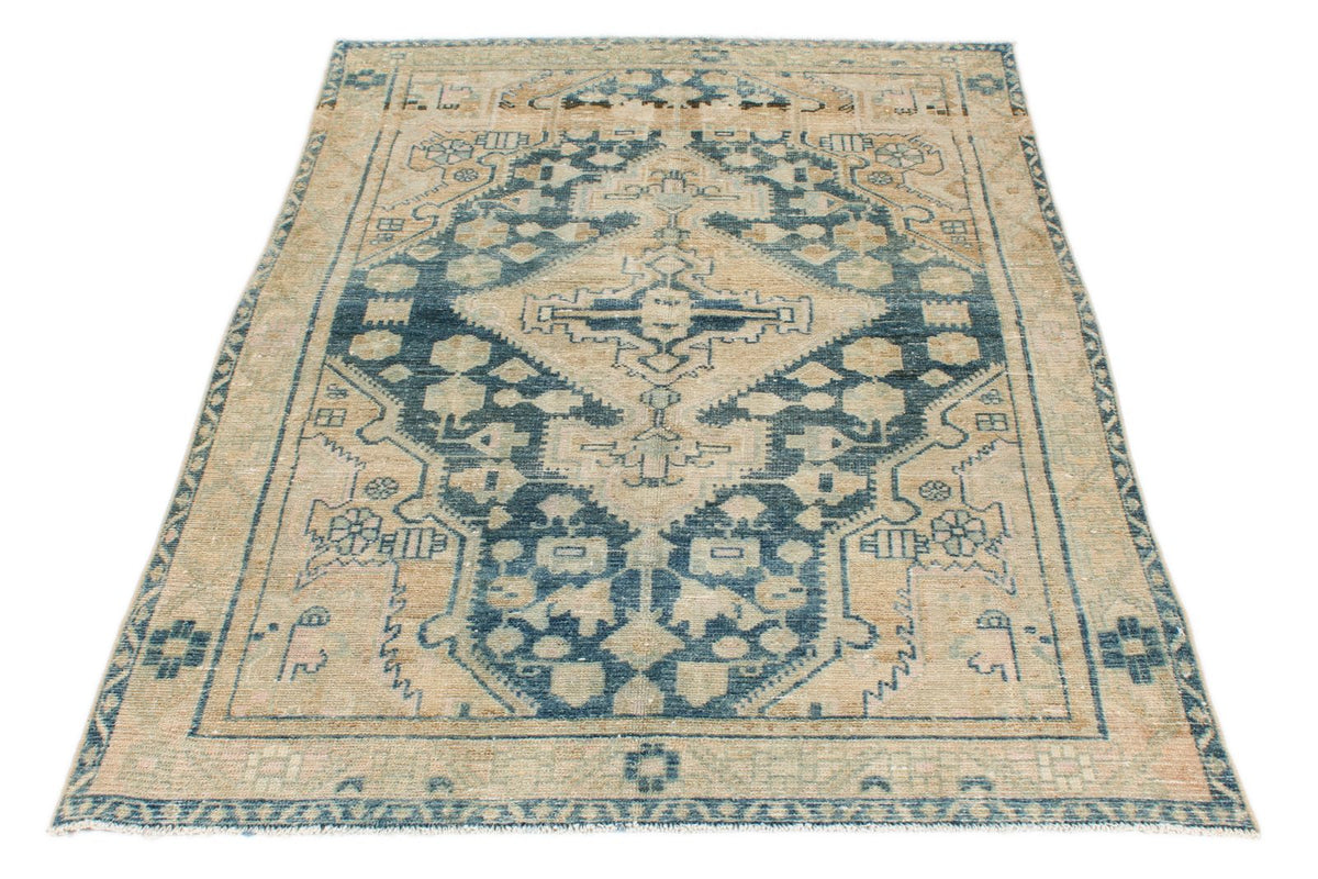 4x6 Blue and Beige Persian Traditional Rug
