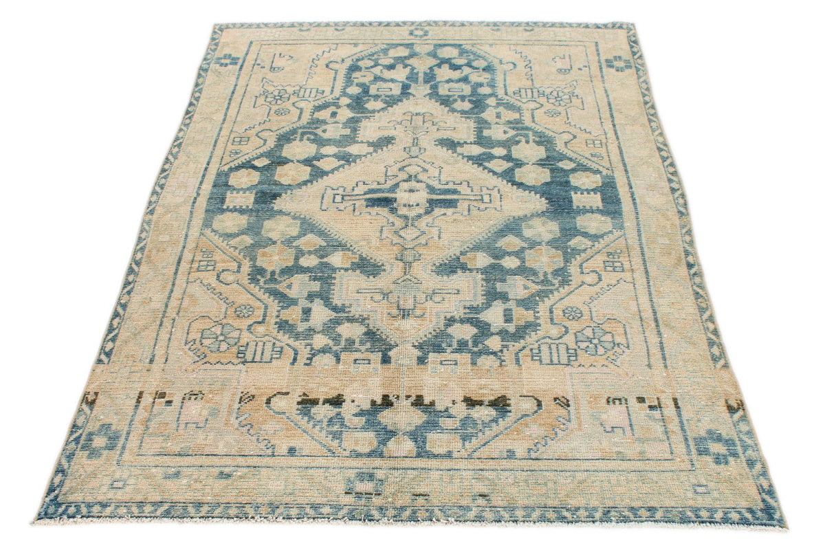 4x6 Blue and Beige Persian Traditional Rug