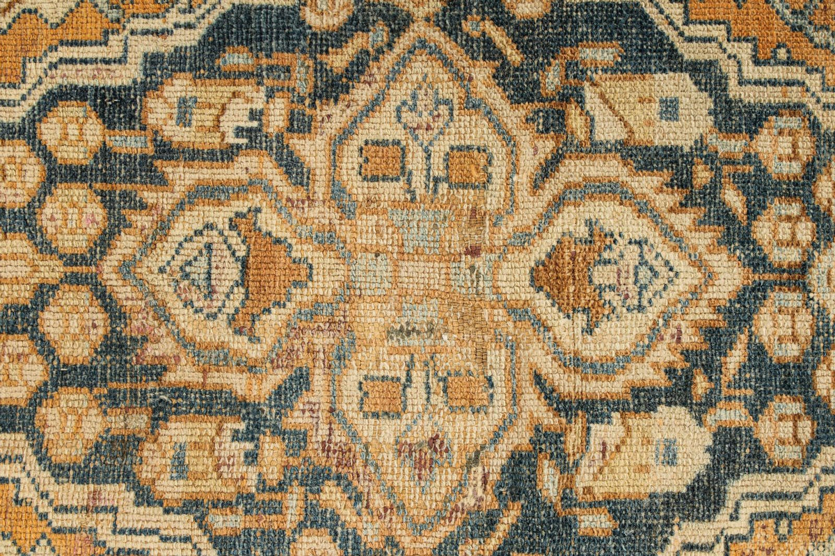 4x6 Orange and Blue Persian Tribal Rug