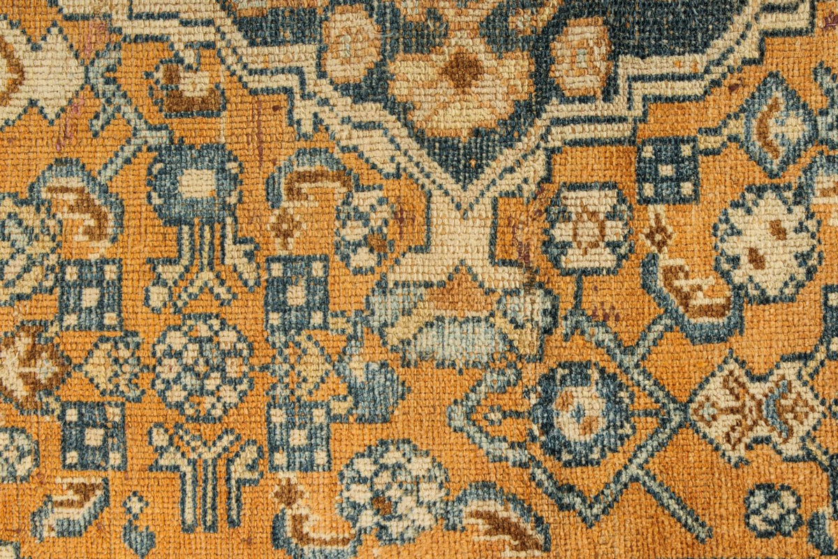 4x6 Orange and Blue Persian Tribal Rug