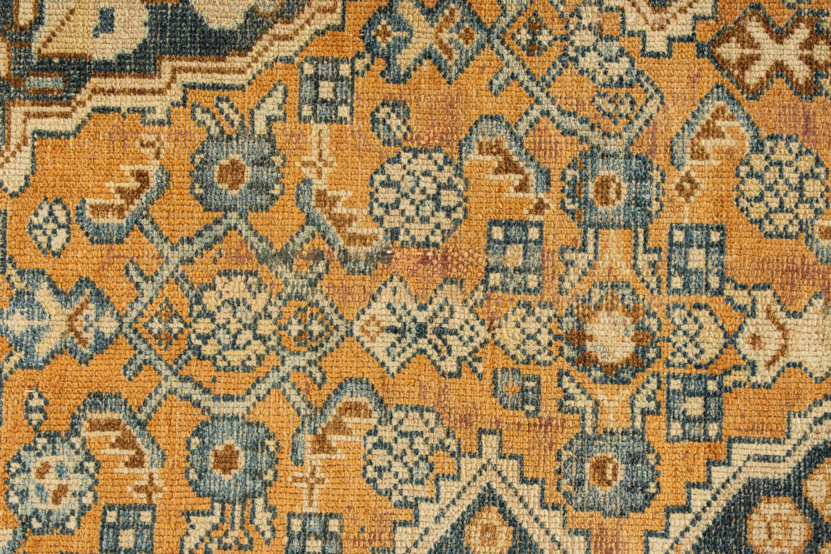 4x6 Orange and Blue Persian Tribal Rug