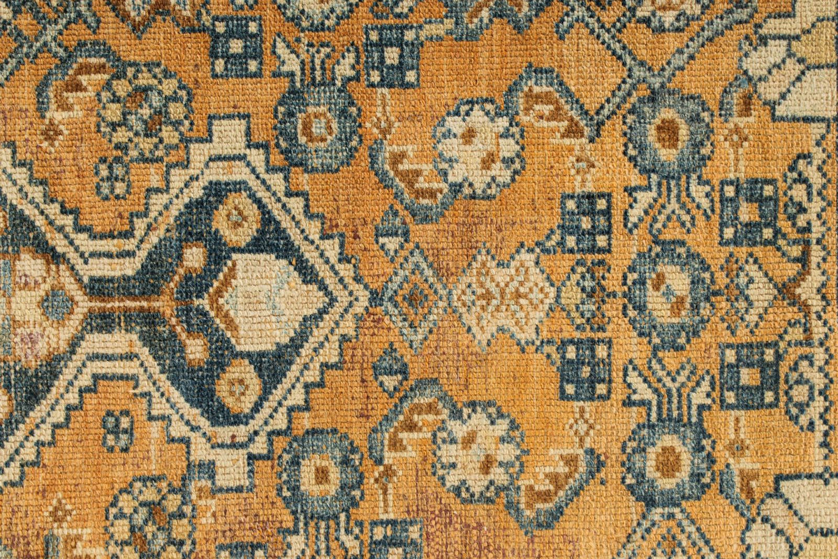4x6 Orange and Blue Persian Tribal Rug