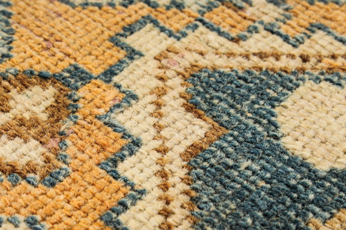 4x6 Orange and Blue Persian Tribal Rug