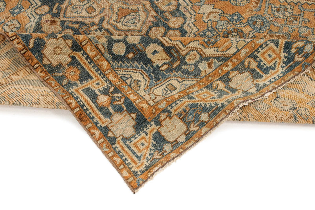 4x6 Orange and Blue Persian Tribal Rug