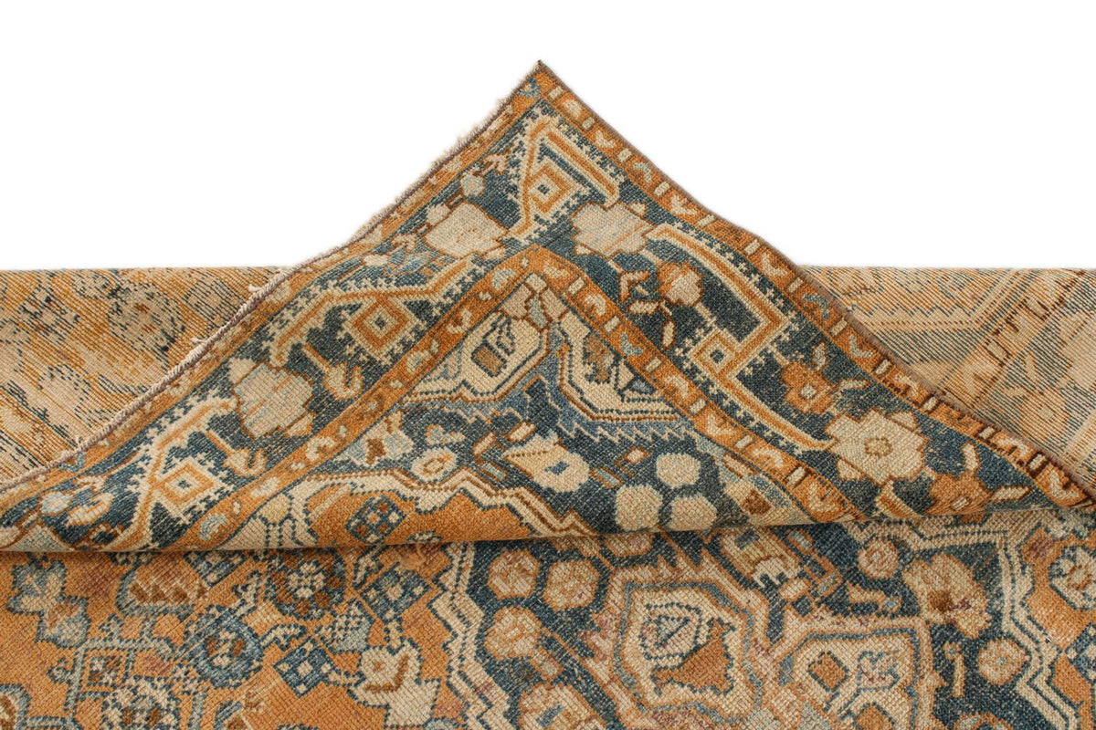 4x6 Orange and Blue Persian Tribal Rug