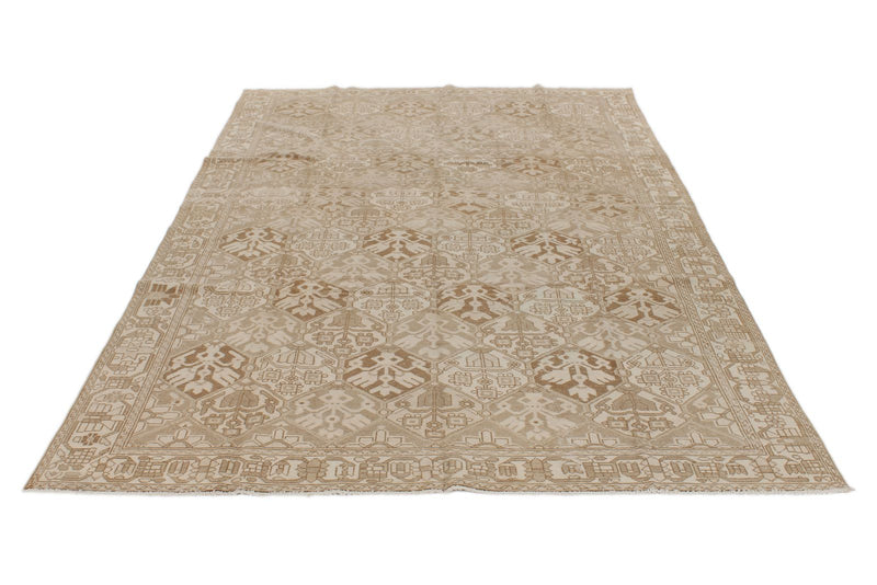 7x10 Beige and Brown Persian Rug