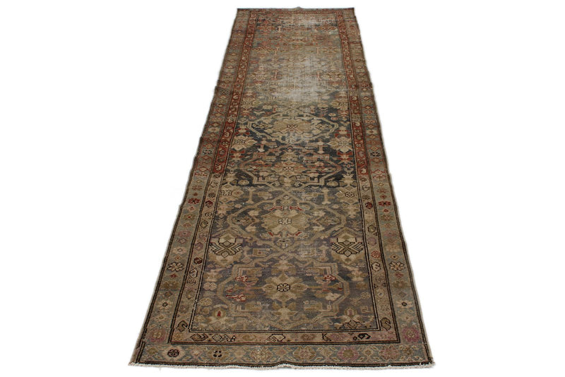 3x11 Brown and Rust Persian Tribal Runner