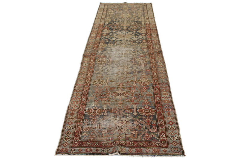 3x11 Brown and Rust Persian Tribal Runner