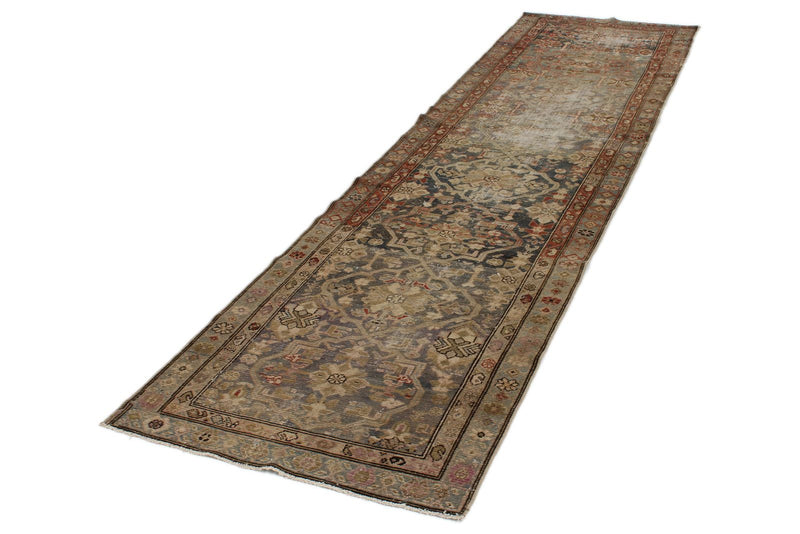 3x11 Brown and Rust Persian Tribal Runner