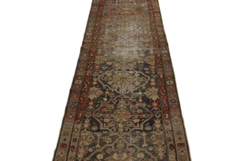 3x11 Brown and Rust Persian Tribal Runner