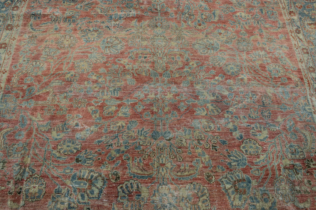 9x12 Blue and Rust Persian Rug