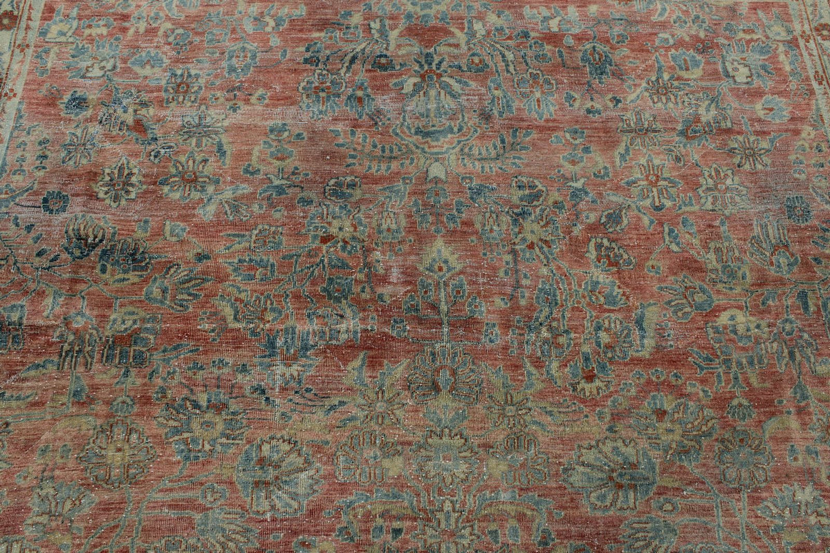 9x12 Blue and Rust Persian Rug