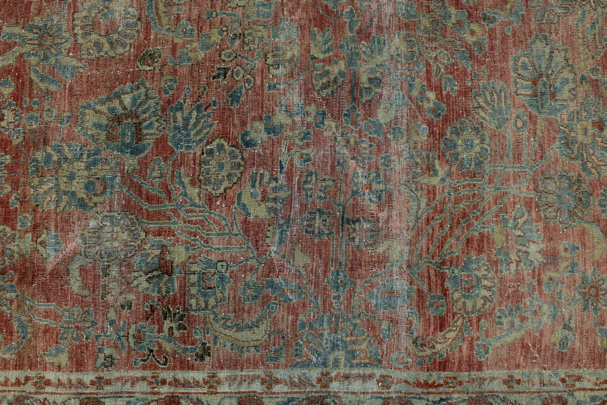 9x12 Blue and Rust Persian Rug